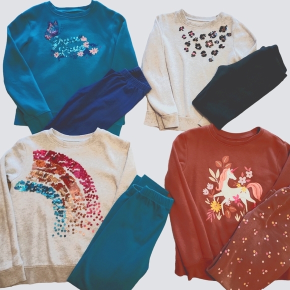 jumping beans Other - 4 Outfit bundle/ Girls Sweatshirts and Fleece Tights